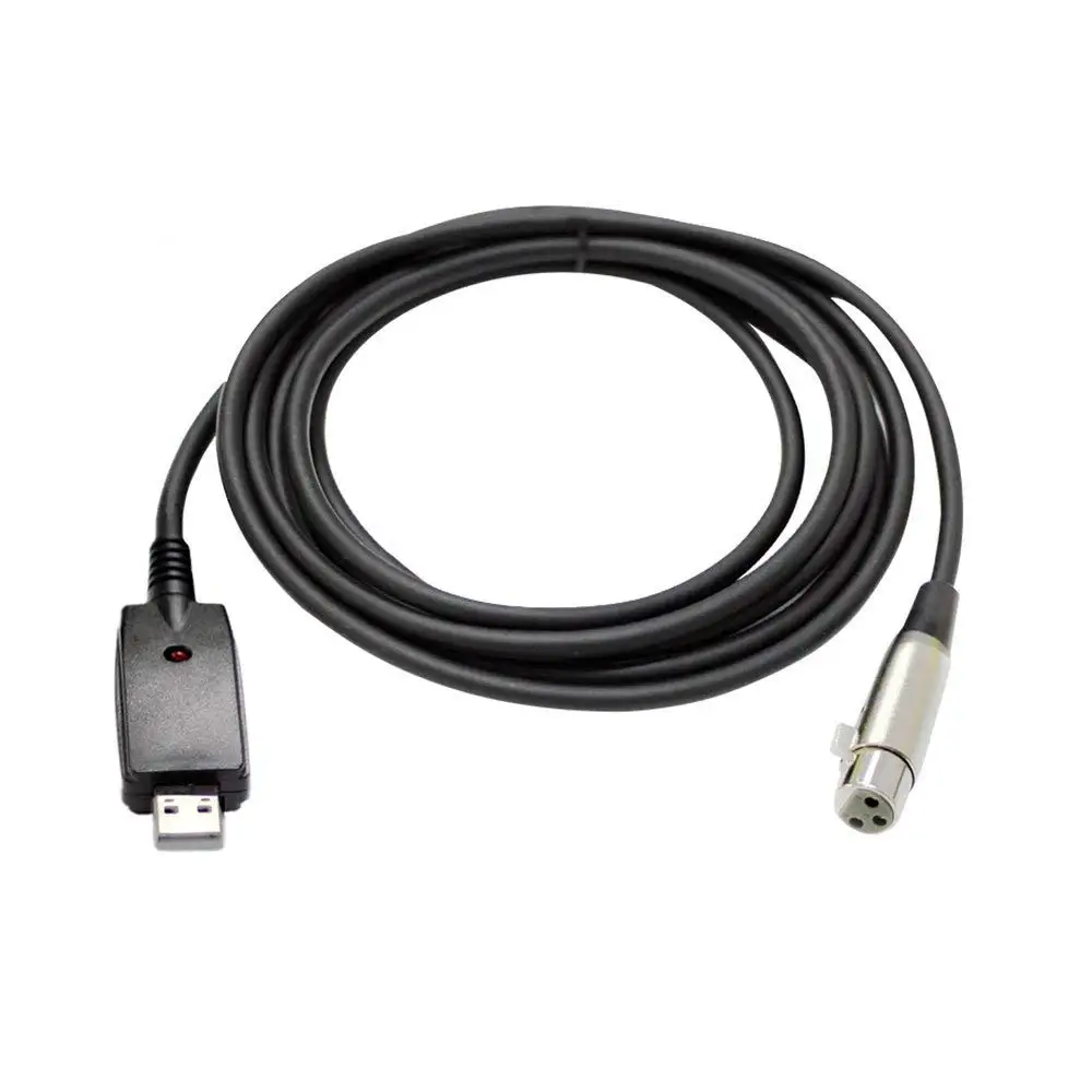 300 см USB XLR линия кабель медный сердечник микрофонный бас гитара прочный черный