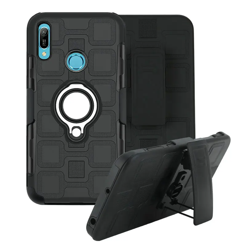 Belt Clip Holster Metal Ring Holder 360 Protect for Huawei Y6S Back Case 2 IN1 Hard Cover Funda Y6 Prime 2019 Y 6 S 6S 6Y | Мобильные