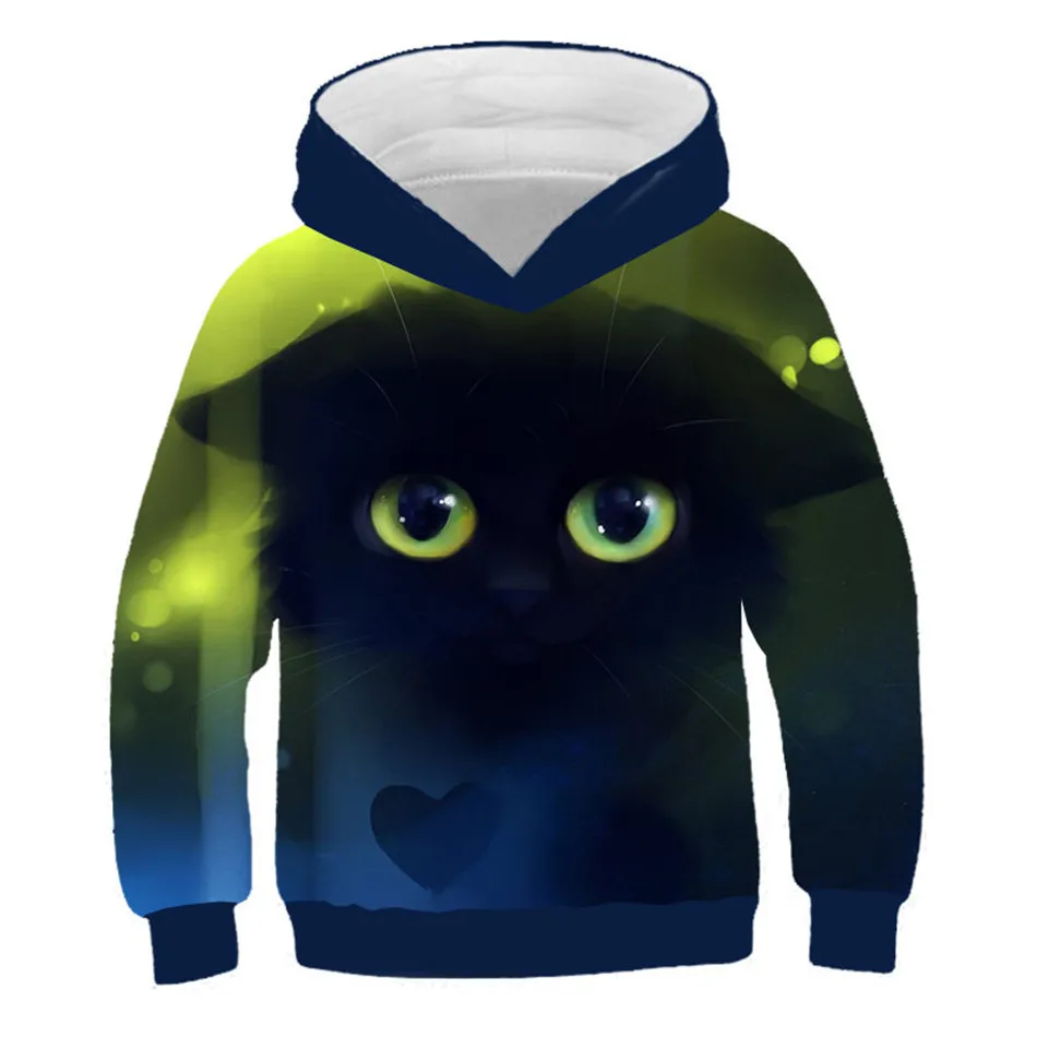 3D толстовки для мальчиков и девочек милые очки с животными детские капюшоном
