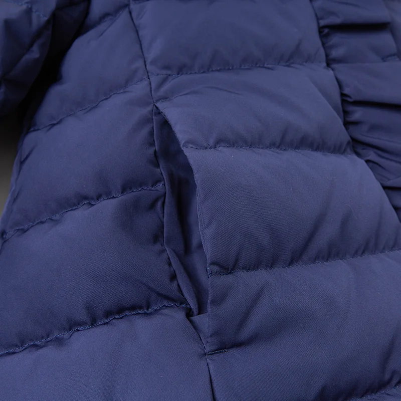 

DKH15179 dave bella winter baby girls 5Y-13Y fashion letter hooded down coat children 90% white duck down padded kids jacket