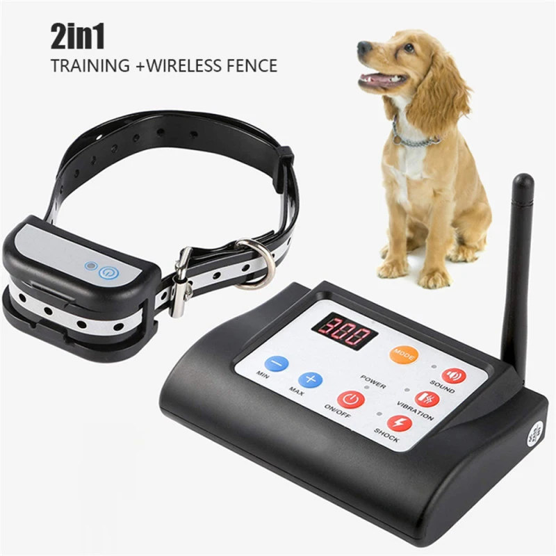

Wireless Dog Fence Waterproof Pet Electronic Fence With Sound & Shock Function 2 In 1 Electric Dog Fence Training Collar
