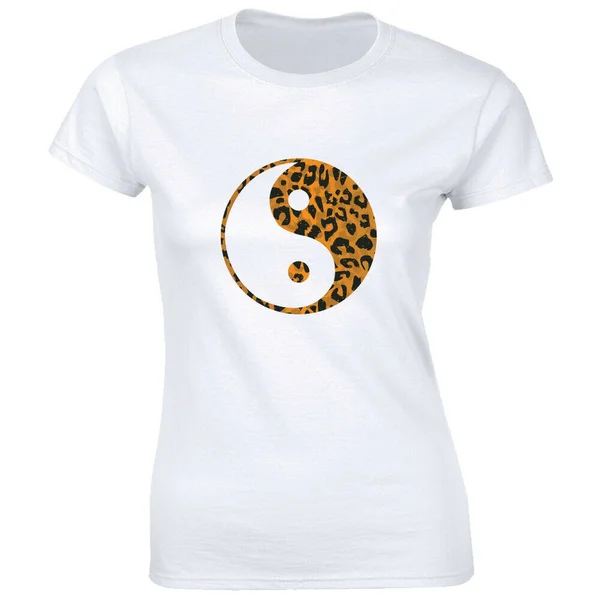 

Leopard Yin Yang Symbol Women's T-Shirt Cute Fun Sign Tee