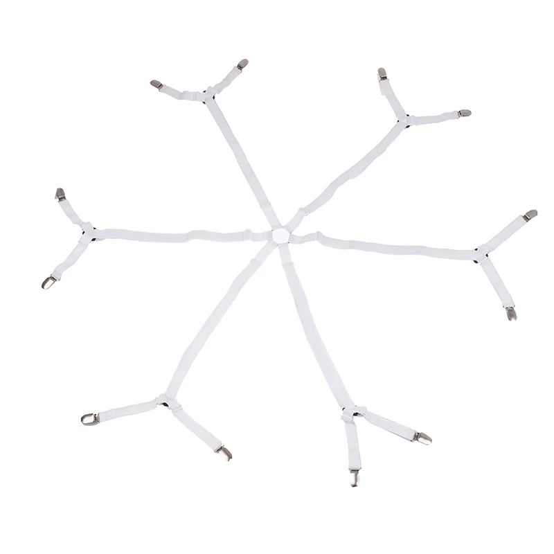 

Bed Sheet Clips Fasteners 3 Way 6 Sides Sheet Suspenders Elastic Sheet Holders Adjustable Fitte Home Textiles