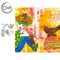 qwell 78 5 inch clear silicone stamps beautiful girl parrot birds for diy scrapbooking paper craft cards album new 2021
