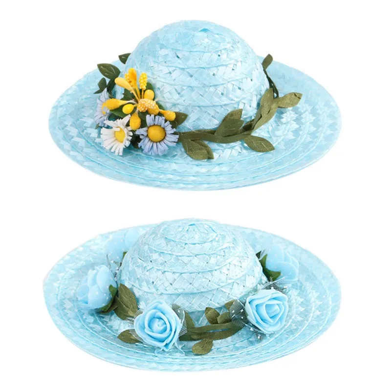 Соломенная шляпа для домашних животных плетеная от солнца в стиле ПЭТ кошек