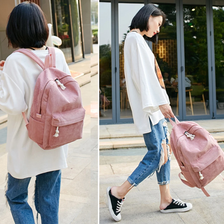 Мягкий тканевый рюкзак в стиле колледжа школьный ранец для девочек-подростков