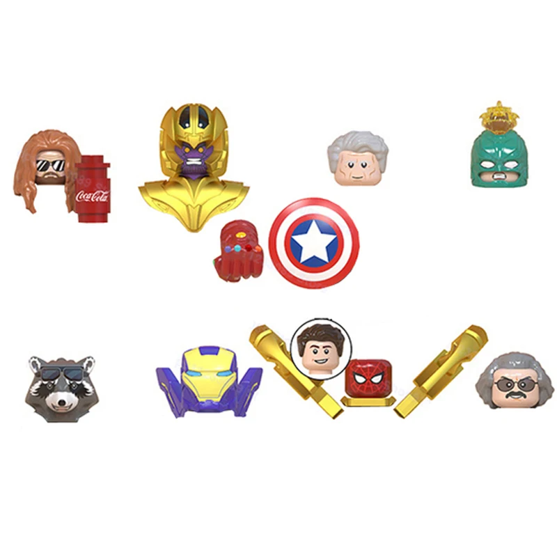 

Disney Blocks 8pcs/lot Marvel Super Heroes Building Blocks Iron Man Bricks Hulk Figures Model Toys for Kids Birthday Gifts