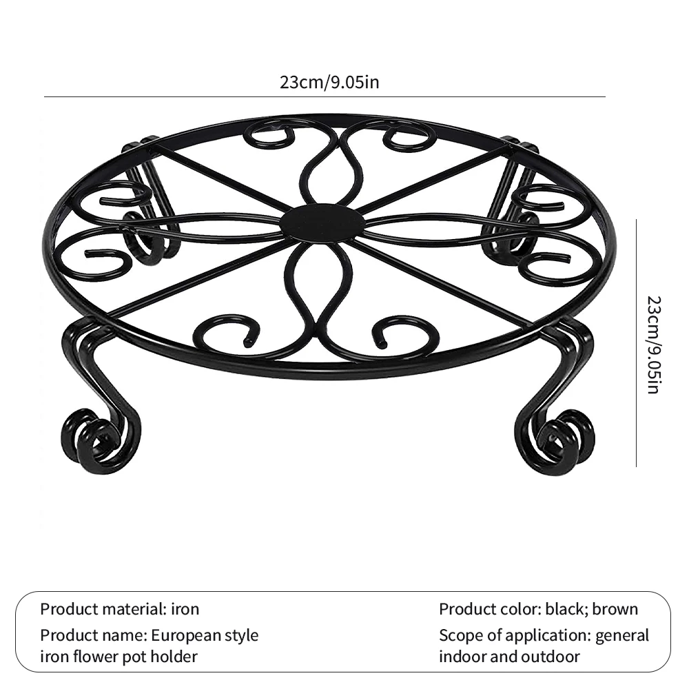 

European Style Wrought Iron Plant Stand Flower Pot Stand Iron Pot Stand Flower Pot Decoration Round Durable Garden Bonsai Stand