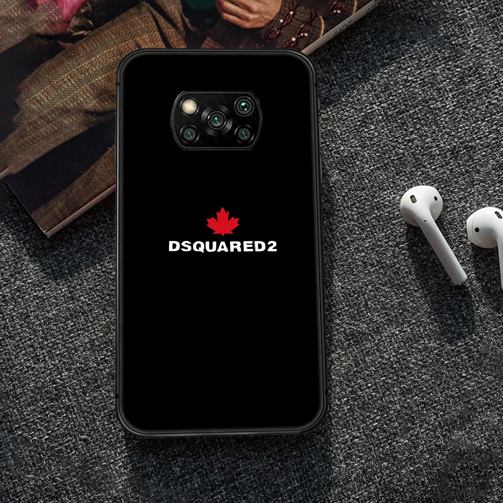 

DSQ2 D2 Fashion Trend brand Phone case Cover Hull For Xiaomi Mi A2 A3 8 9 9T Note 10 Se Lite Pro black Cell 3D Shell Fashion