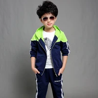 2021 spring boys tracksuit clothes set kids hooded autumn cotton school uniform sport suit boy clothing sets 6 8 10 12 years old