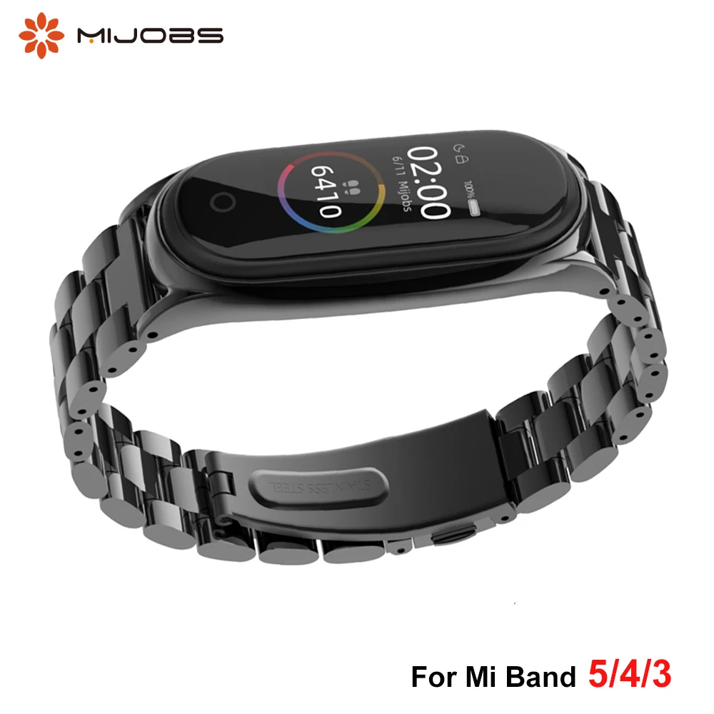 

Металлический ремешок для Xiaomi Mi Band 6 5 4 3, браслет из нержавеющей стали для Miband 5, браслет для Xiaomi глобальная версия NFC