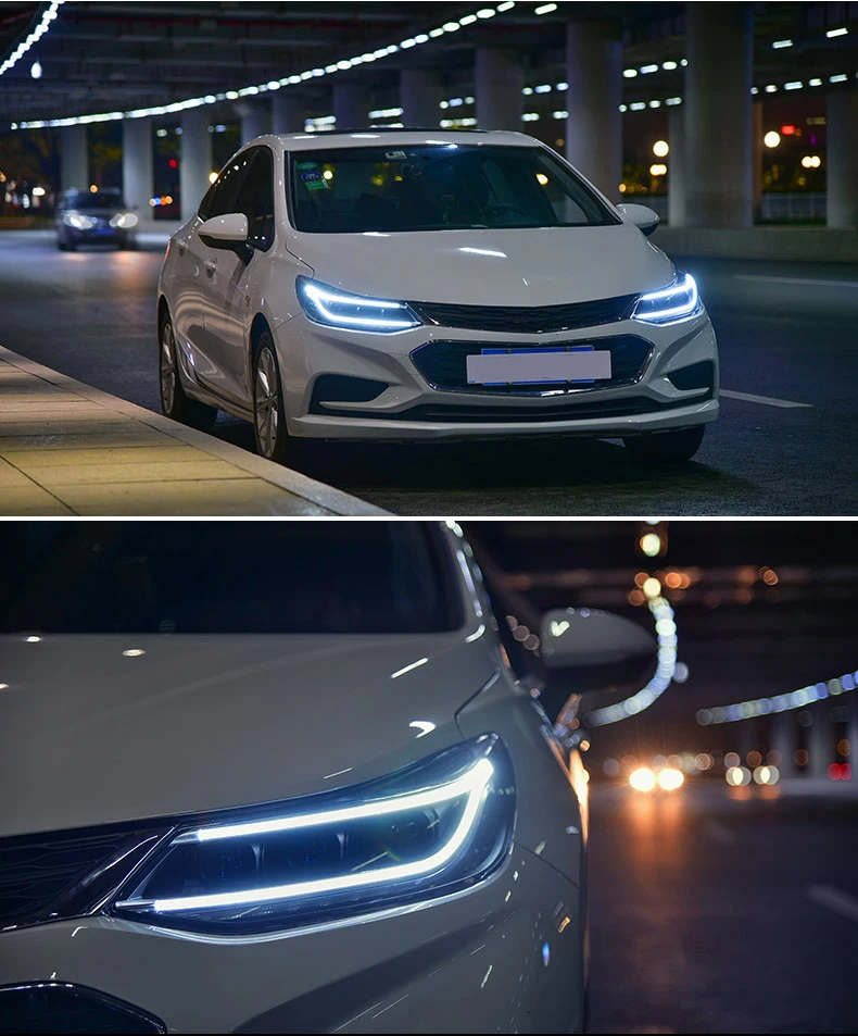 Светодиодный головной фонарь с ангельскими глазами для Chevrolet Cruze светодиодный головной светильник s передний светильник с желтым поворотным сигналом и биксеноновым проектором