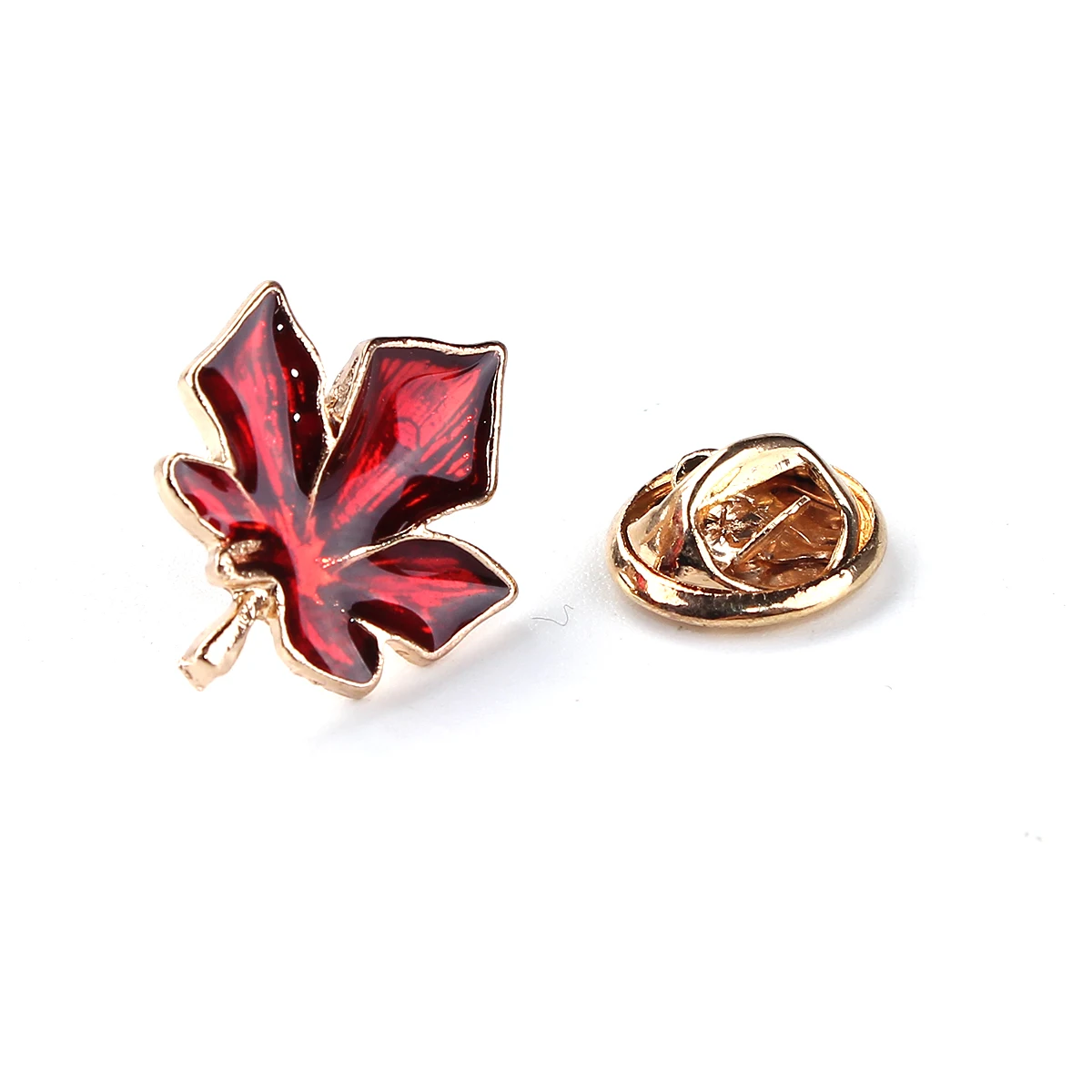 

Pin Brooches Maple Leaf Gold Color Red Enamel Simple Fashion Brooch Accessories20mm X 17mm, 1 Piece
