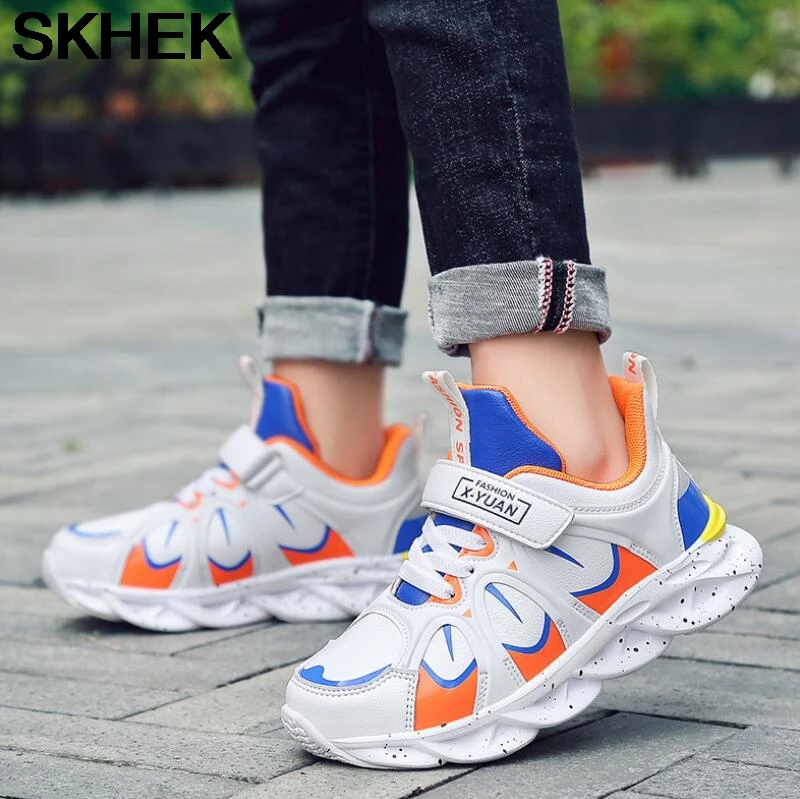 SKHEK Children Sports Shoes Autumn Boys Girls Anti-slip Patchwork Net Breathable Kids Sneakers Infant Child Running Shoe Black | Детская