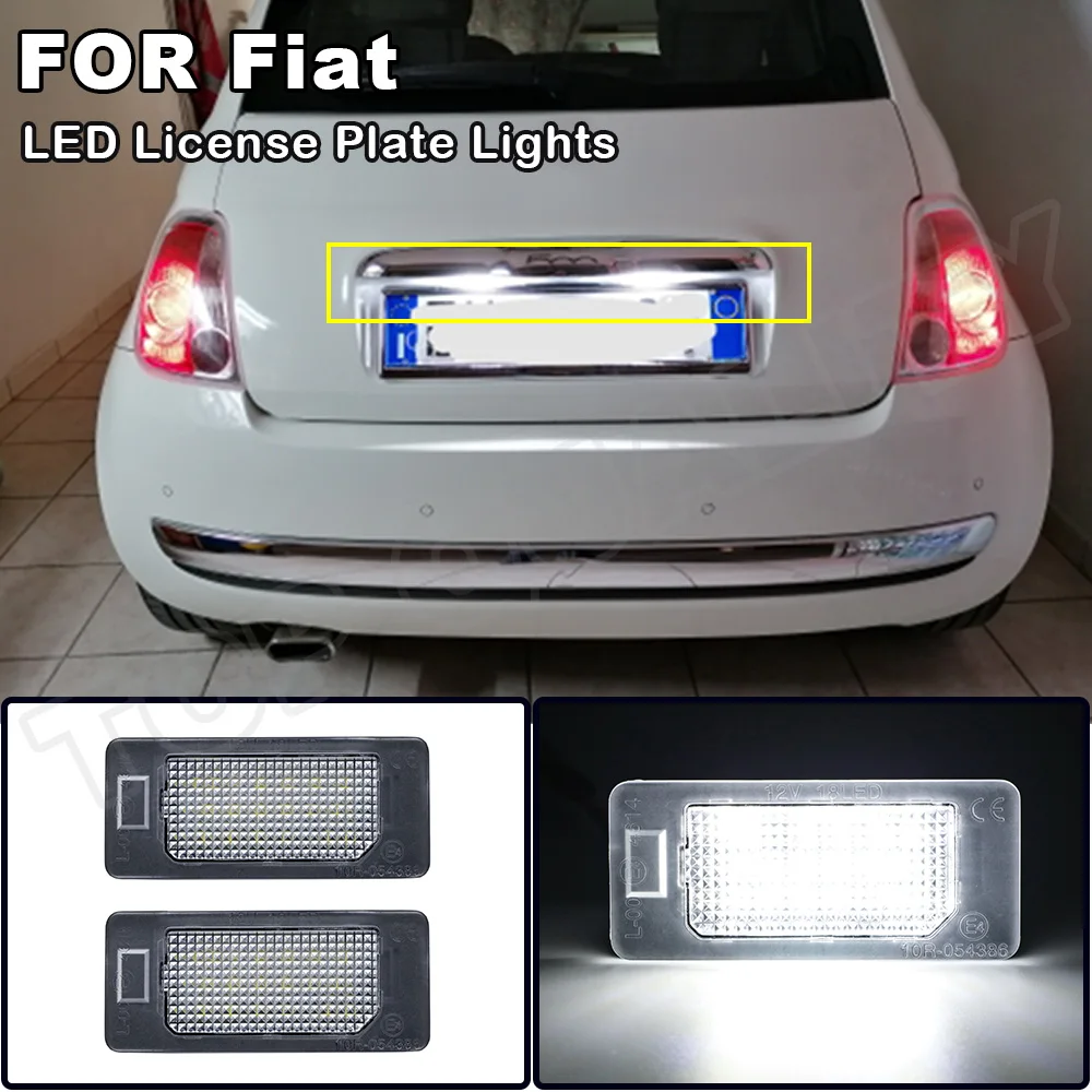 

For Fiat 500X 2014 2015 2016 2017 2018 2019 LED License Number Plate Light 18 LEDs Tail Lamp Auto parts Replace OEM 51962525