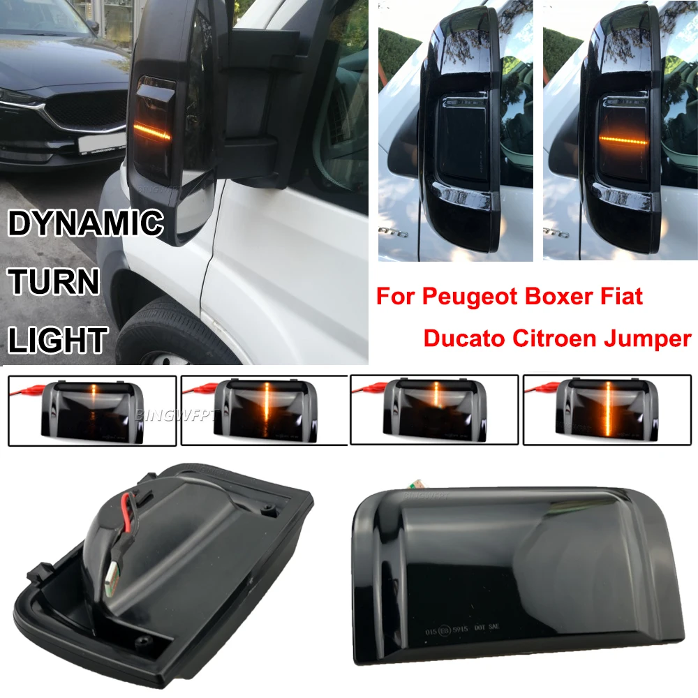 

Светильник воротник для зеркала заднего вида, Динамический указатель поворота для Peugeot Boxer, Fiat, Ducato, Citroen Jumper