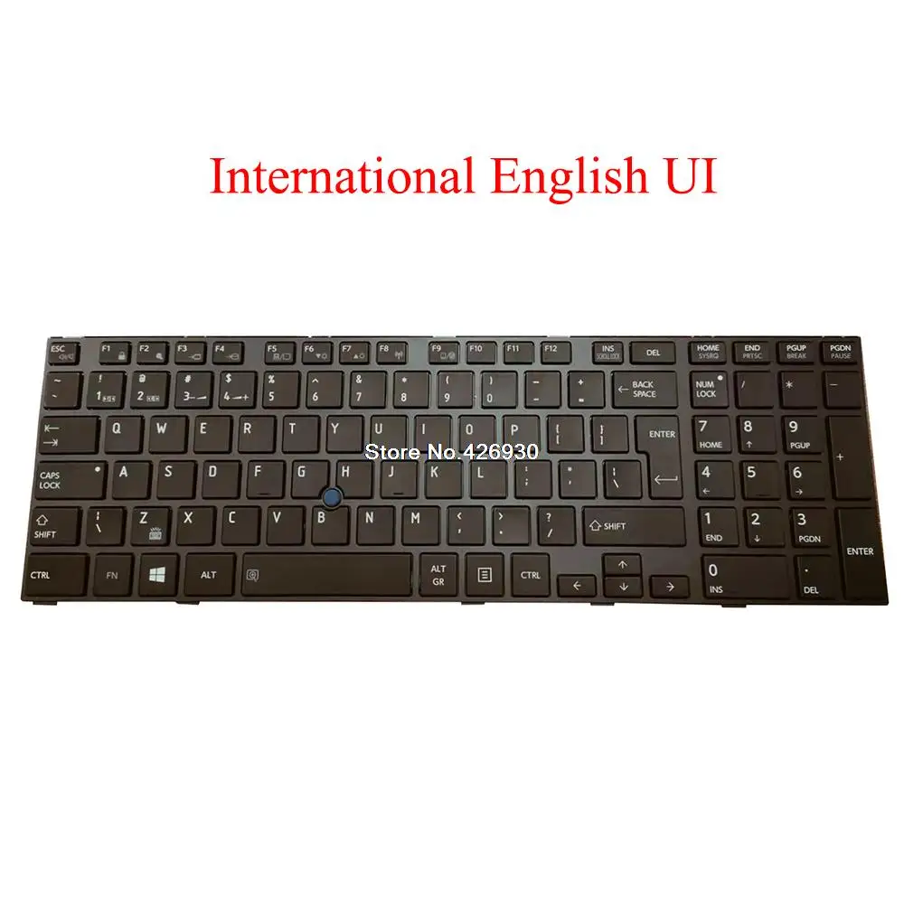 

Laptop Keyboard For Toshiba For Tecra W50-A MP-13F76U4J356 G83C000DQ3UE International English UI US big enter black with backlit