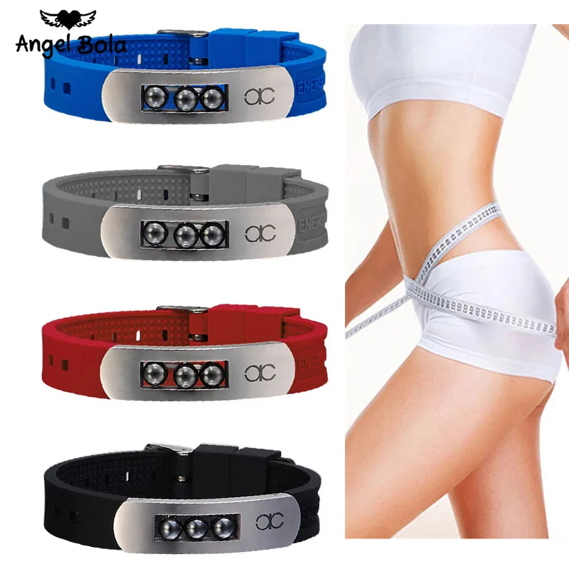 

Stainless Steel Magnetic Bracelet Man Energy Health Care Jewelry Silicone Bracelets Wristband Lose Weight Bracelet