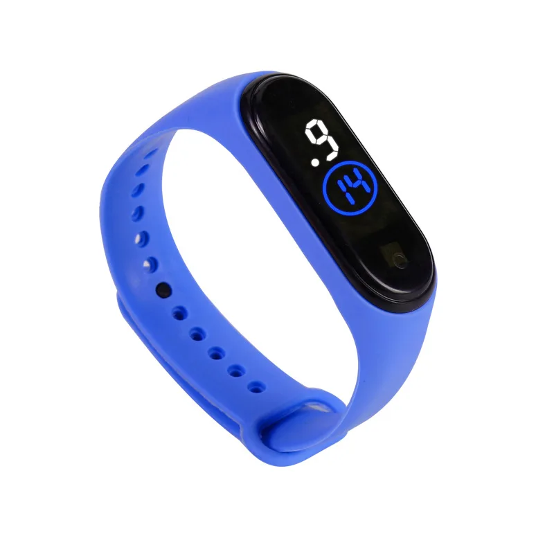 blue Мужские Цифровые часы с сенсорным экраном, новинка, светодиодный, модные, спортивные, водонепроницаемые, военные, наручные часы, мужские, женские, браслет, электронные часы - Цвет: blue