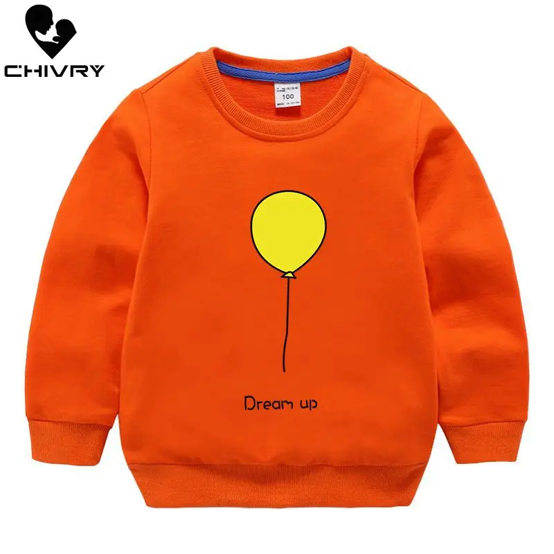 Детские толстовки свитшоты весна осень 2019 с мультяшным принтом воздушных шаров