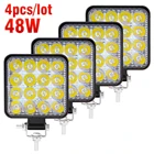 OKEEN 4 шт Автомобильный светодиодный бар рабочий светильник 48 Вт внедорожный рабочий светильник 12V светодиодный фара трактора светильник лампы Точечный светильник для грузовых автомобилей 4x4 внедорожные противотуманные ATV фары 24В