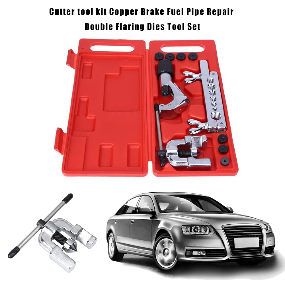 

Fuel Pipe Repair Double Flaring Dies Cutter Tool Kit Cutting Flaring Tools for Refrigeration Maintenance