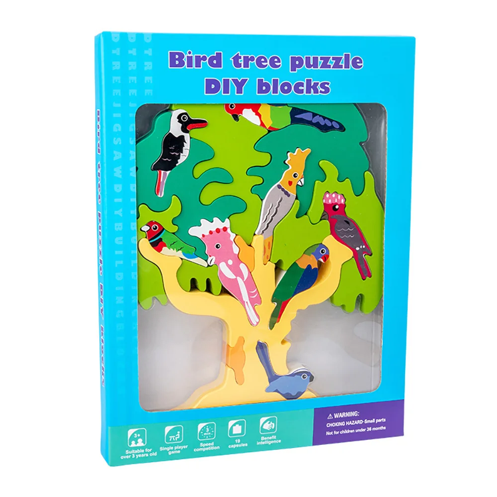 

Fun Kids Wooden Jigsaw Puzzle Board Set Colorful Baby Educational Stacking Game Toys For Children Learning Developing Toy Gifts