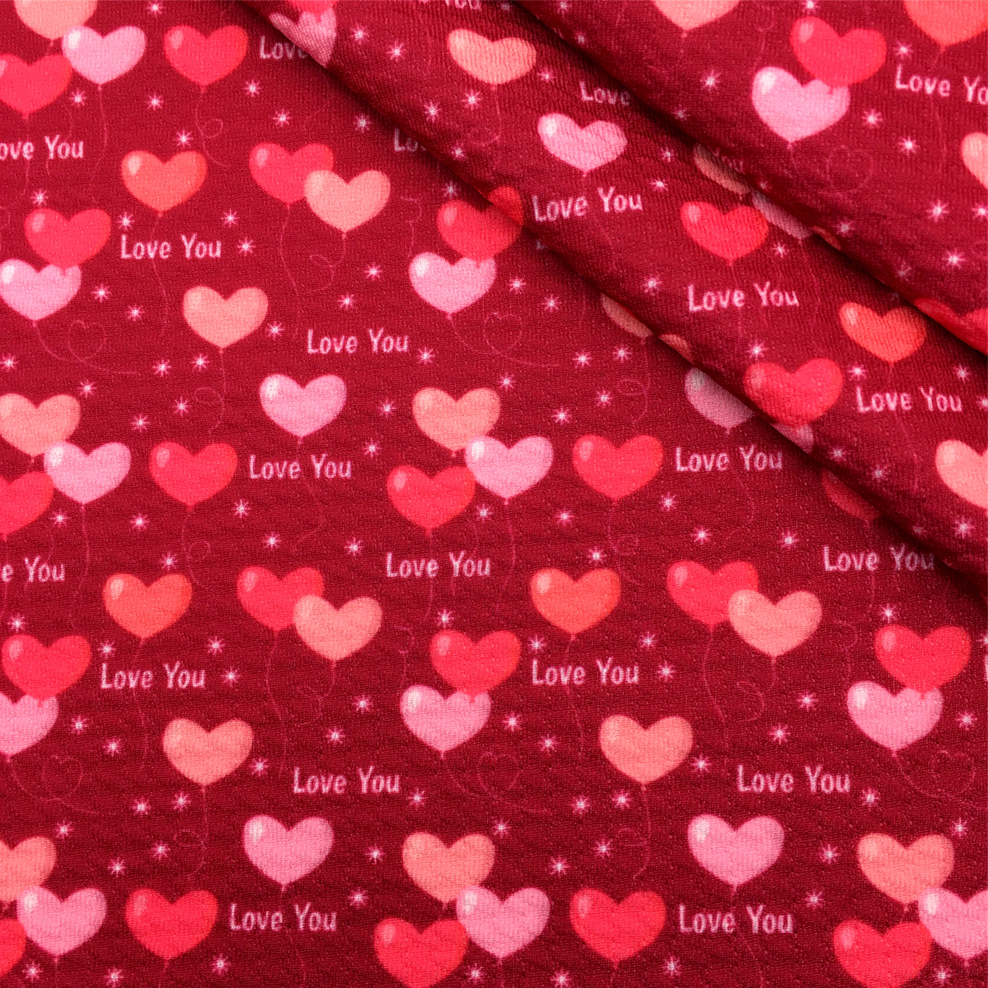 1/2 ярда трикотажная ткань из полиэстера и спандекса с принтом сердечек | Дом сад