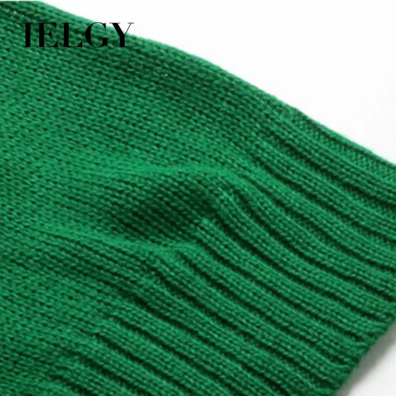 

IELGY Striped loose women's long-sleeved knitted colorblock pullover fashion wild Top