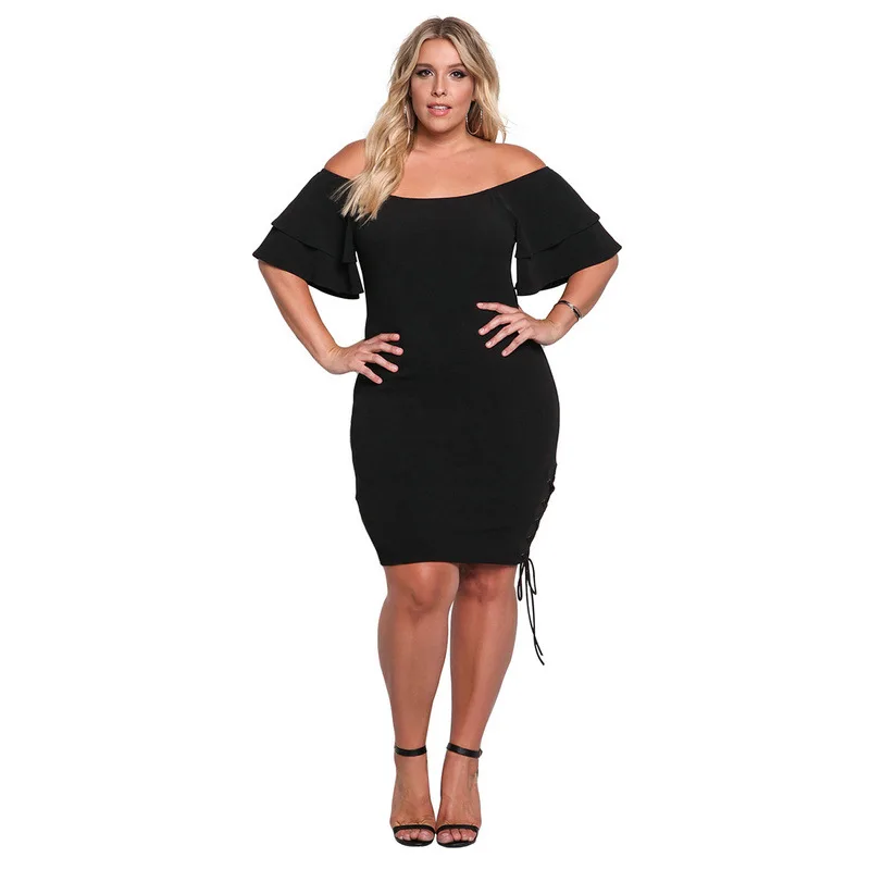 WHZHM с открытыми плечами летние платья открытой спиной Женские Большие размеры
