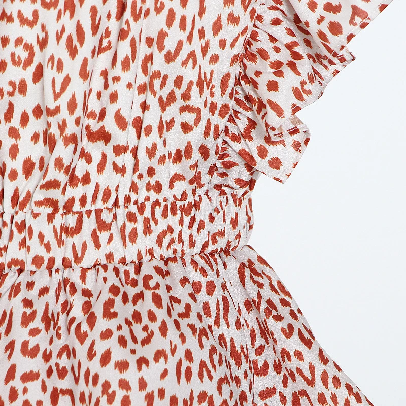 

SeeBeautiful Printed Multi-layer Ruffles Sleeveless Sexy Big V-neck Irregular Loose Dress Woman Spring 2021 New Fashion L737