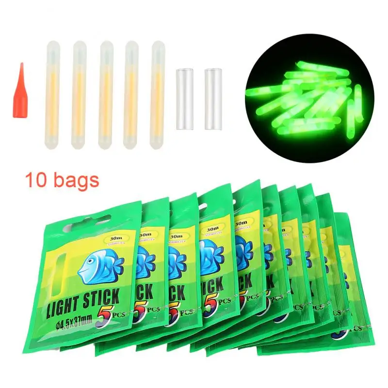 

50 Pcs 30M Fishing Float Night Luorescent Lightstick Dark Glow Stick Fishing Visible For Fishing Tools Accessories