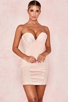 2019 new women fashion strapless vestido celebrity evening party bodycon bandage dress wholesale