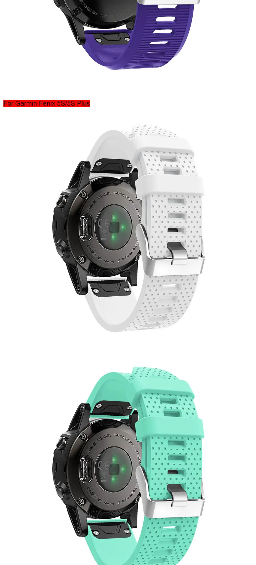 20 22 26 мм смарт-часы ремешок для Garmin Fenix 5X5 5S 3 3HR forerunner 935 часы Quick Release силиконовый браслет Easyfit