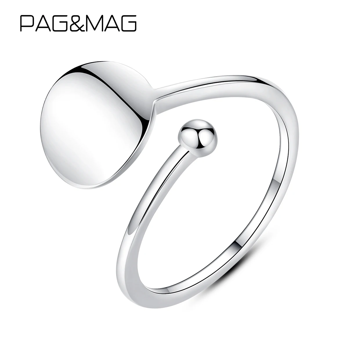 Женское кольцо с геометрическим узором PAG & MAG корейское из настоящего серебра 925