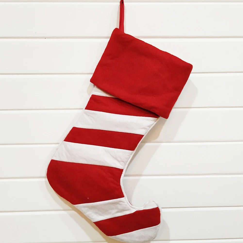 Полосатые рождественские чулки для детей большой Подарочный пакет традиционный