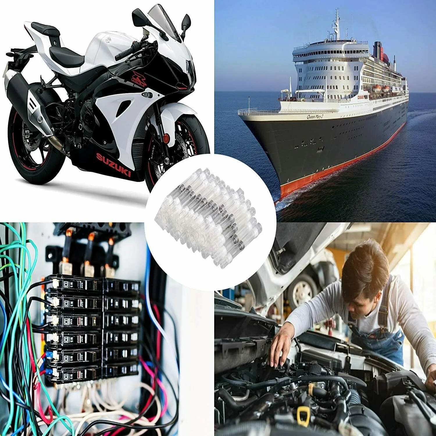 

100/500/1000PCS Waterproof Solder Seal Sleeve Splice Terminals Heat Shrink Electrical Wire Butt Connectors AGW26-24 Kit