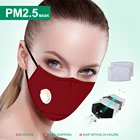 PM2.5Mouth маска против пыли многоразовая маска с дыхательным клапаном хлопковая маска моющиеся маски для лица, рта фильтр Pad в наличии