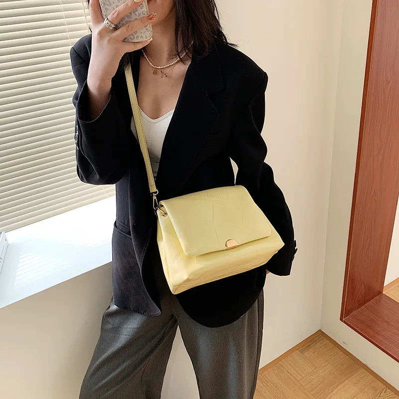 

Soft Pu Leather Crossbody Bags For Women 2021 Trend Leather Strap Shoulder Bags Vintage Female Handbags Lady Hand Bag New