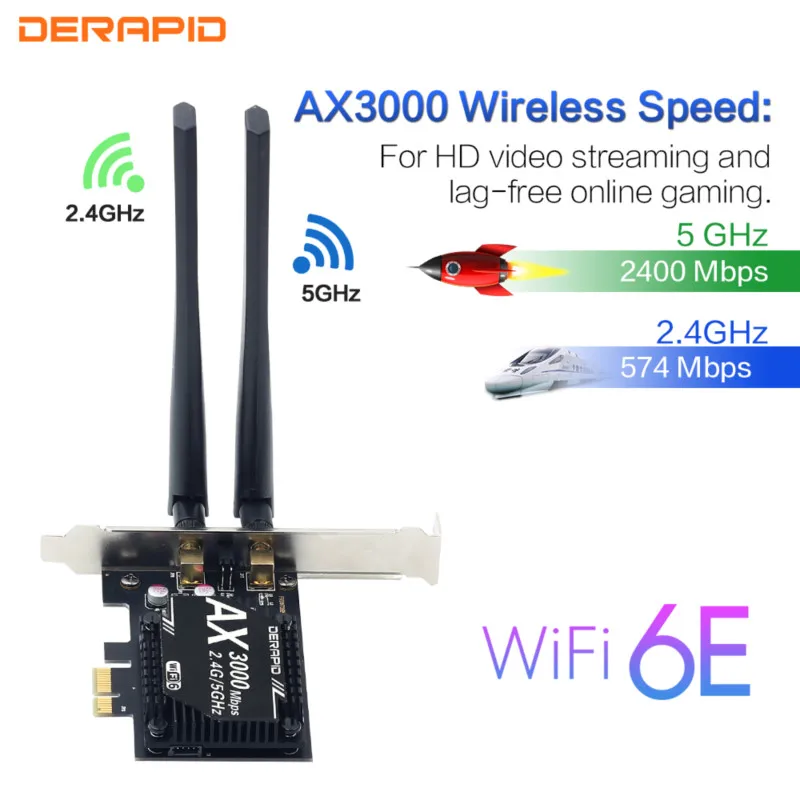 Dual Band 3000 Мбит/с Wi-Fi 6E Intel AX210 Беспроводной Адаптерная плата PCIE 802.11ax MU-MIMO 2 4G/5G/6 ГГц