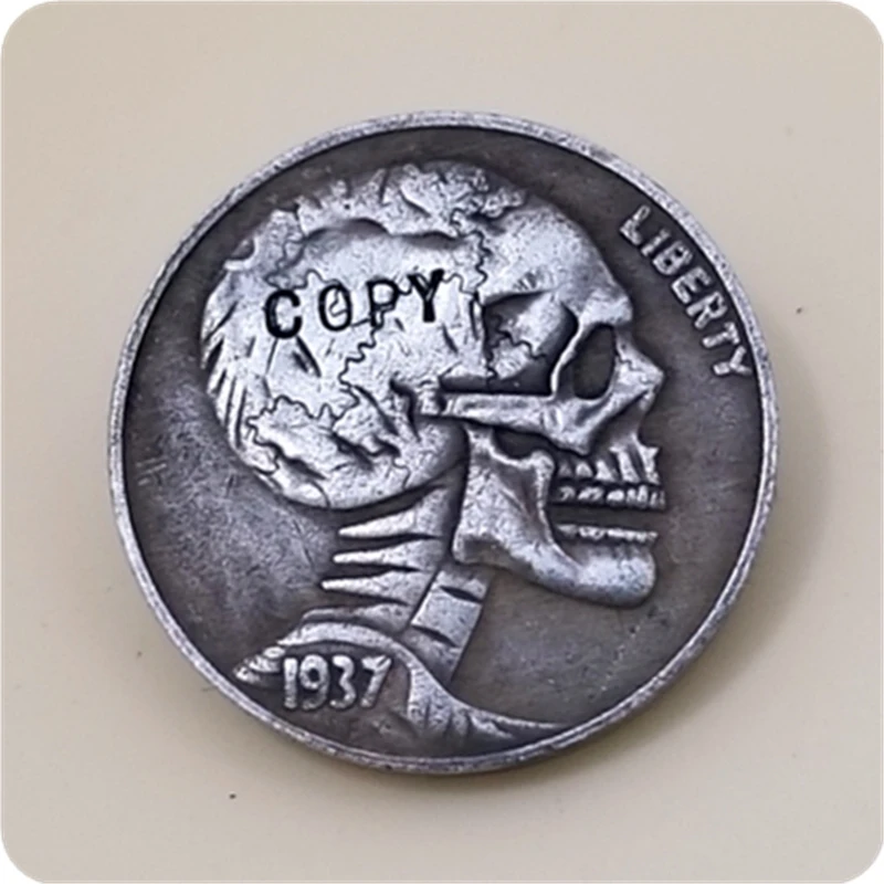 Хобо никель Coin_Type # 13_1937-S с гравировкой в виде американского бизона из никеля