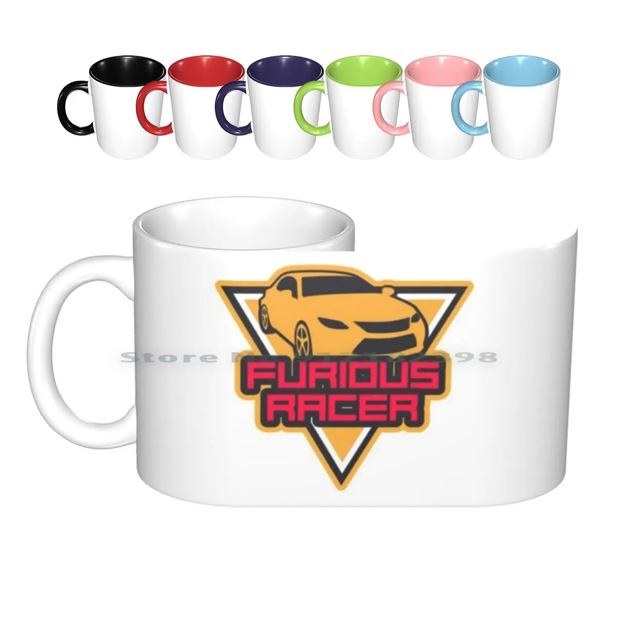 

Furious Car Racer Ceramic Mugs Coffee Cups Milk Tea Mug Car Racer Furious Orange Car Speed Driving Racer Car Creative Trending