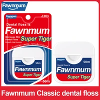 fawnmum 50m dental floss wax mint oral hygiene teeth cleaning flavored toothpick dental flosser spool teeth flosser tooth clean