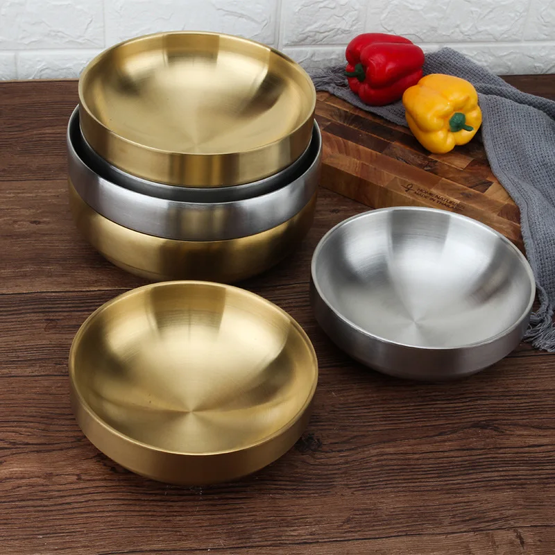 304 Stainless Steel Bowl Korean Double Layer Instant Noodles
