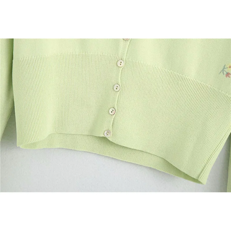 2020 Women Sweet Fashion Floral Embroidery Cardigan Vintage Long Sleeve Single Breasted Sweaters Girls Chic Jumpers |