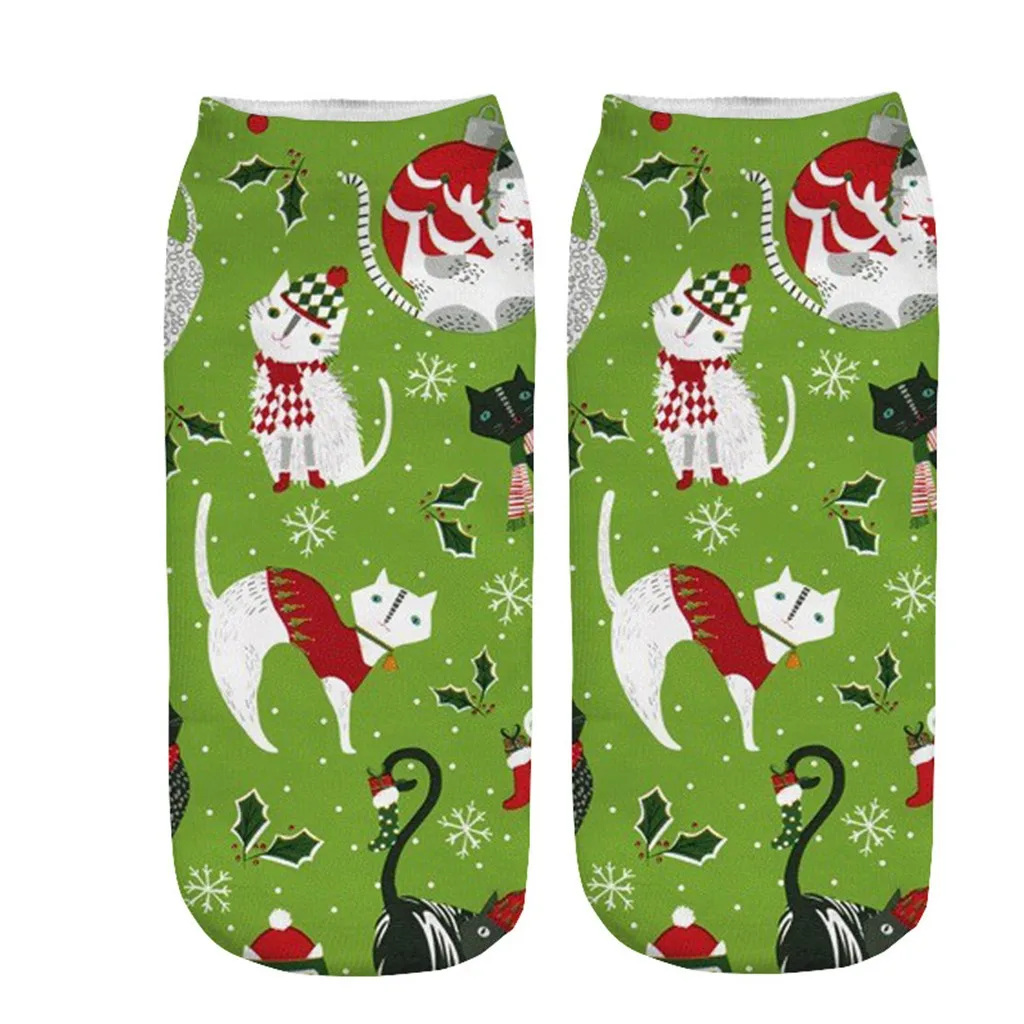 Рождественский Санта и олень носки средней длины с принтом подарок для пары