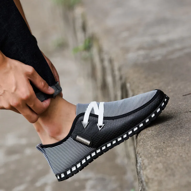 Summer Loafers Men Casual Shoes Fashion Slip On Sneakers Flats Driving PLUS SIZE 39-47 Trainers Zapatos Leather | Обувь