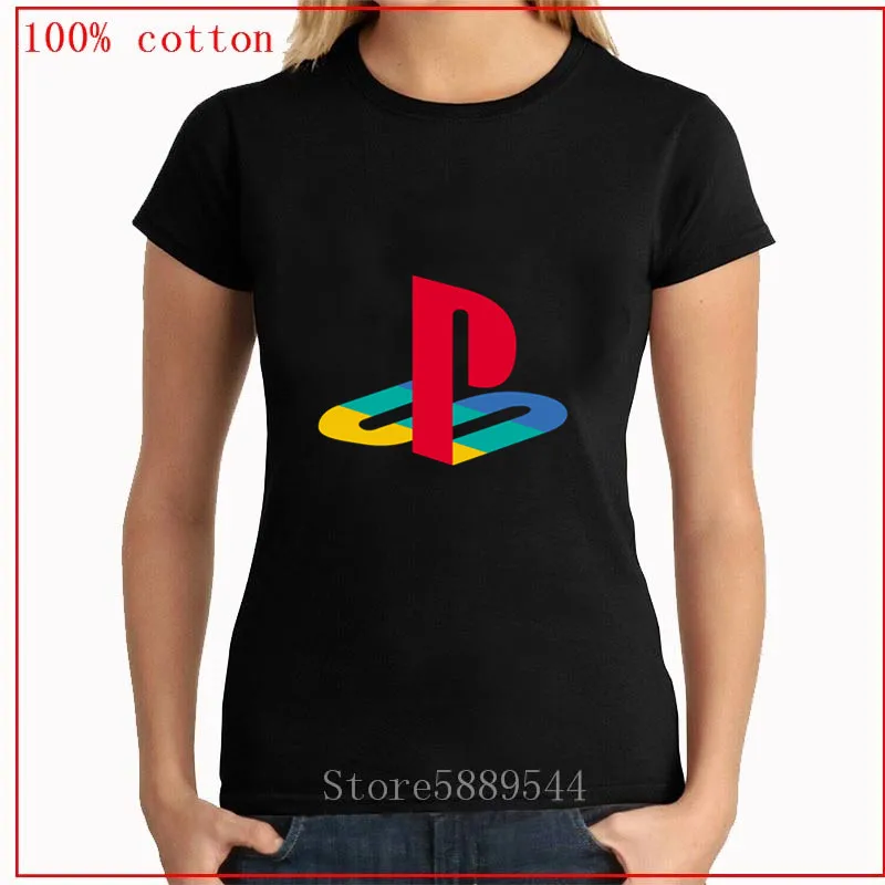 2020 самая популярная женская модная футболка с логотипом Playstation цветная из 100%