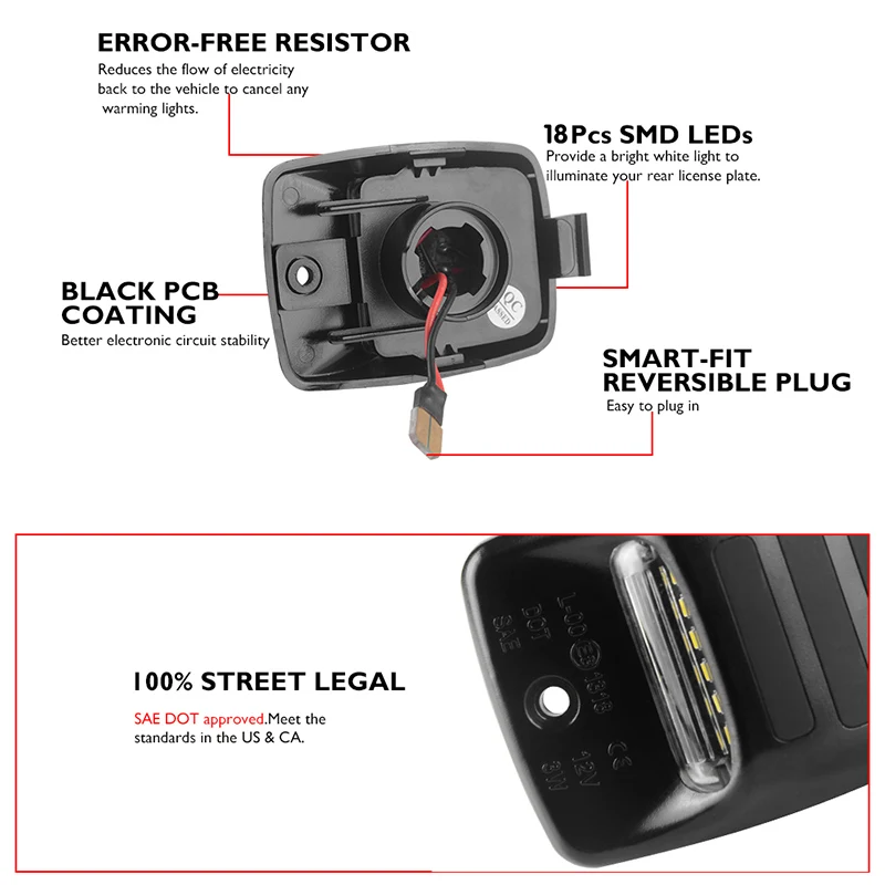 Racbox 2 шт полный светодиодный номерной знак лампа Эксклюзивный Красный Oled