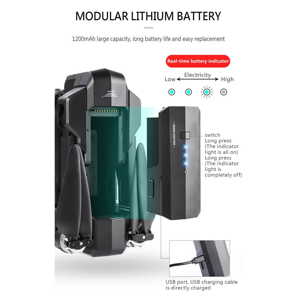 Оригинальный складной Дрон SJRC F11GPS с функцией подключения по Wi Fi и FPV камерой